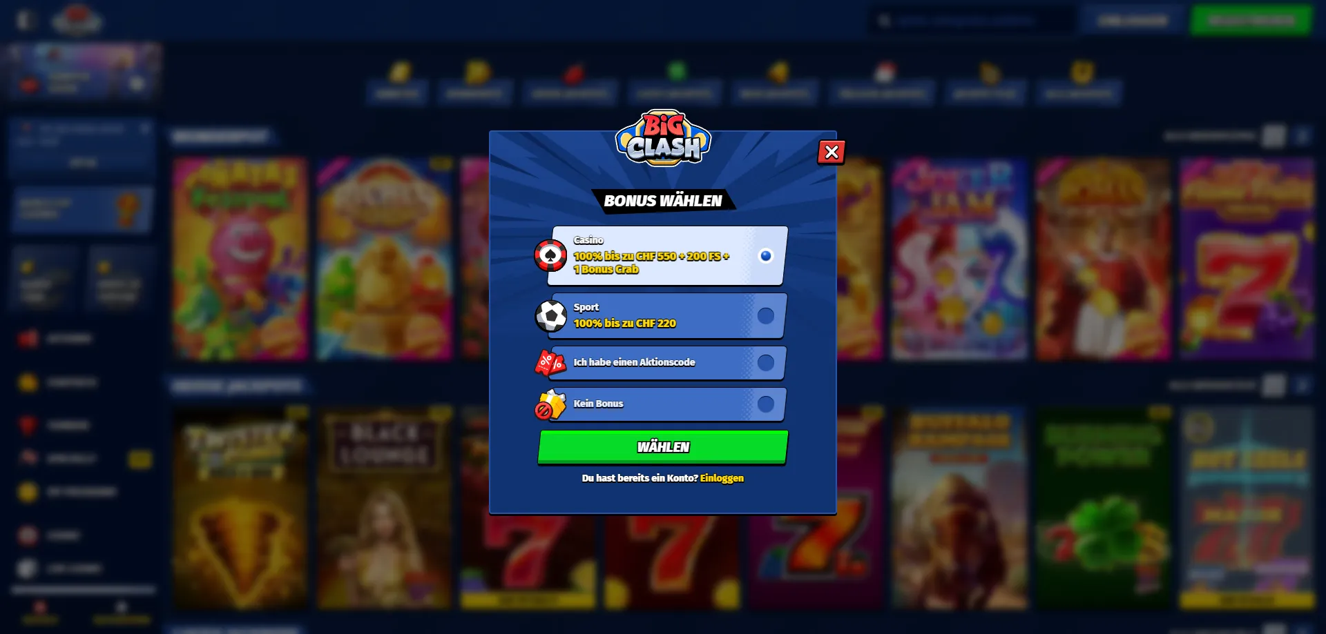 BigClash Casino Registrierung Schritt für Schritt in der Schweiz